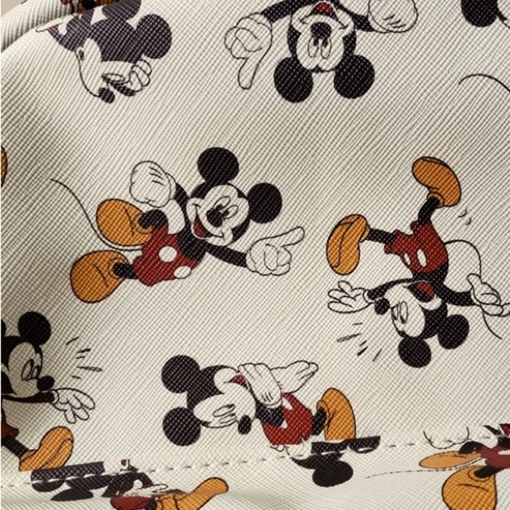 DISNEY x BIOWORLD Mini Backpack Mickey Mouse Print Ivory 11” x 9.5” NWT - Picture 5 of 11